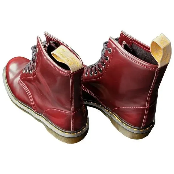 Dr. Martens 1460 Vegan Cherry Red Rub Off - Picture 8 of 14